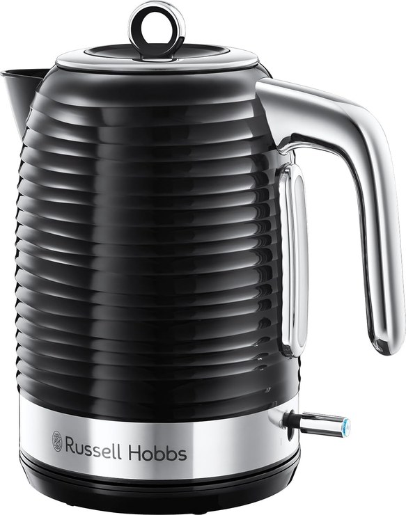 Russell Hobbs Inspire 24361-70 Kettle [1.7 L, 2400 W] Black with High-Quality High-Gloss Structure (Quick Boil Function, Removable Limescale Filter, Water Level Indicator, Removable Lid)