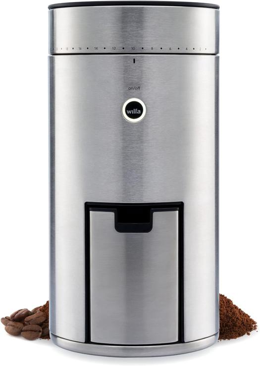 Wilfa SVART UNIFORM coffee grinder - 41 grinding levels - stainless steel disc grinder - 58 mm flat grinding head - AUTO switch-off (silver)