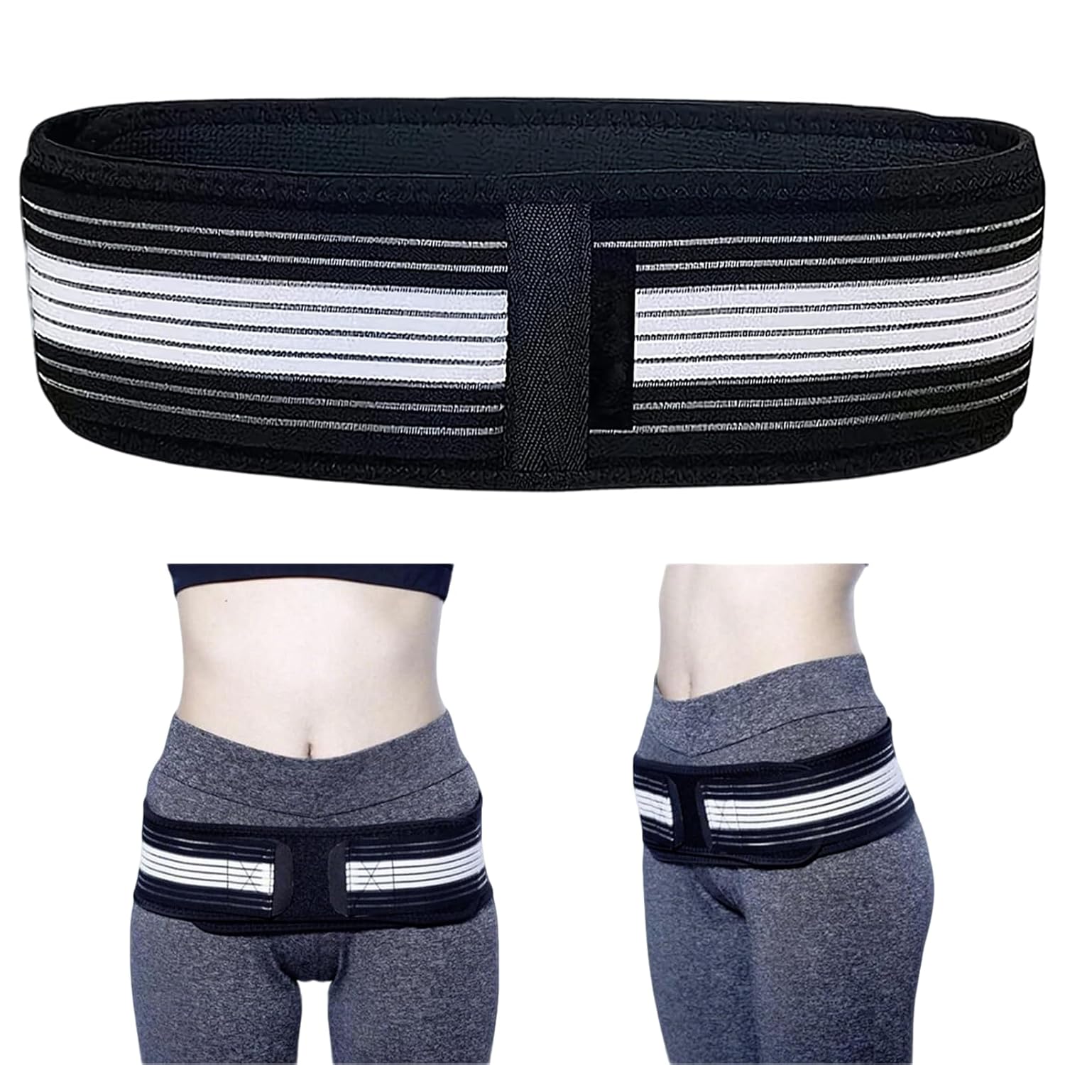 Modurio Orthopedic belt, non-slip & adjustable pelvic belt, orthopedic back comfort sciatic belt, sacroiliac band for men and women, orthopedic SI joint belt for pelvis, waist, back, sacrum and abdomen (110)