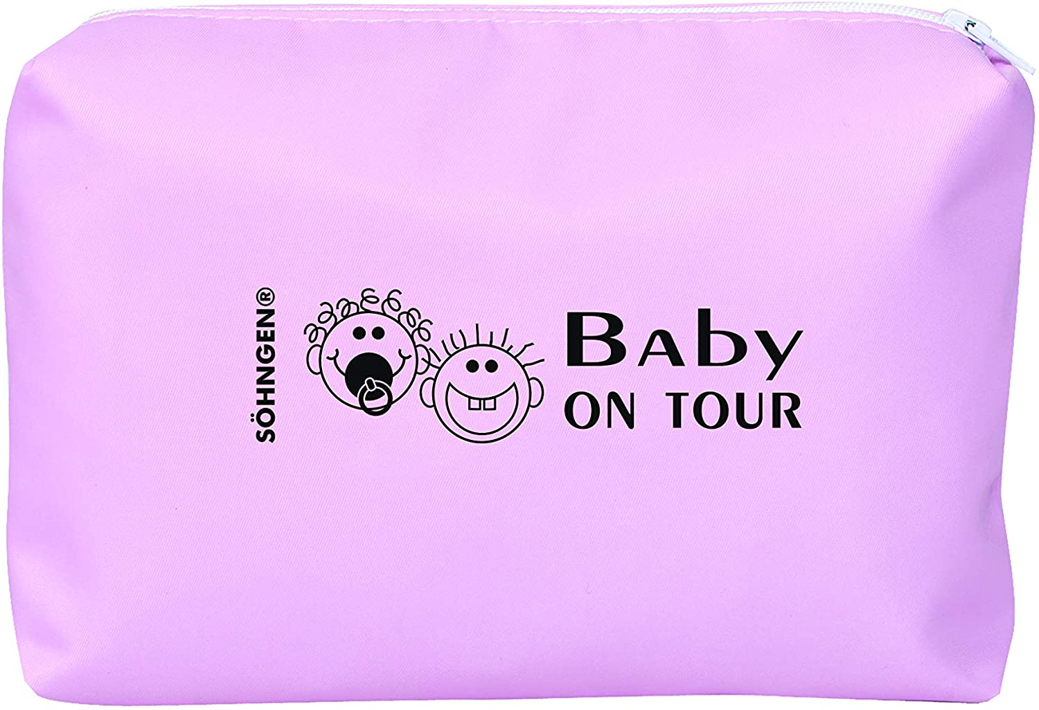 Söhngen Baby on Tour First Aid Bag Pink (Zip Pocket for Toddlers, Coated Nylon Fabric, Robust, with Fever Thermometer, Dummy, Bandage Material, Teething Ring) 0350007r, ‎pink