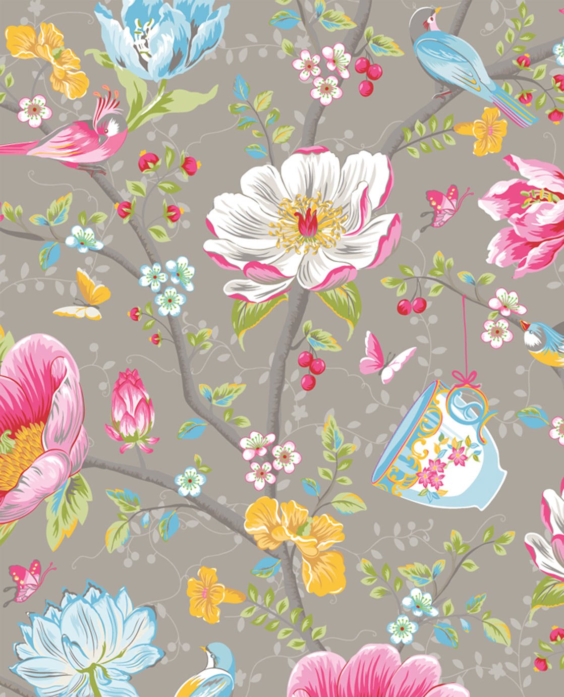 Eijffinger Pip Studio Wallpaper Chinese Garden Grey 341004