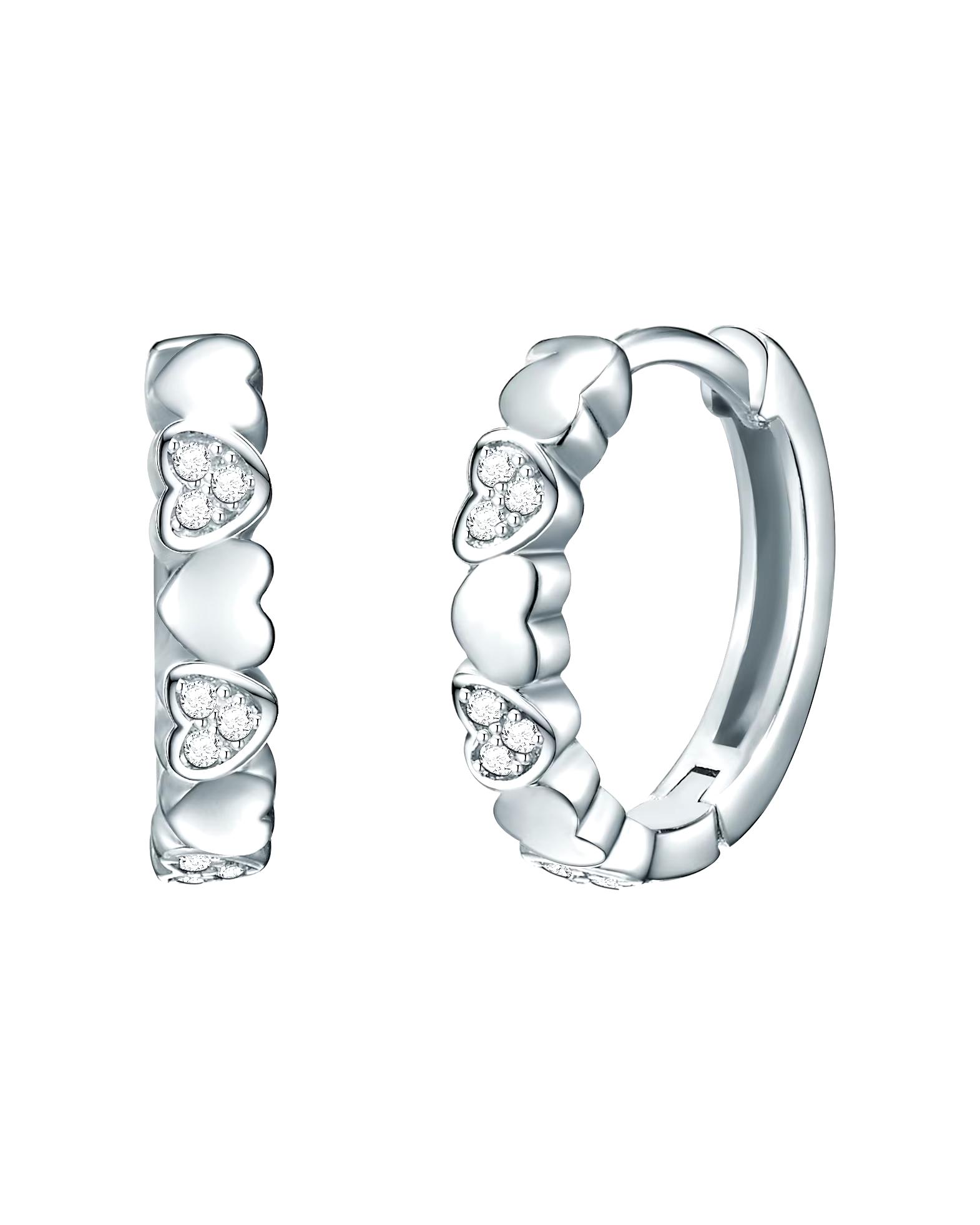 Rafaela Donata hoop earrings rose gold plated zirconia white