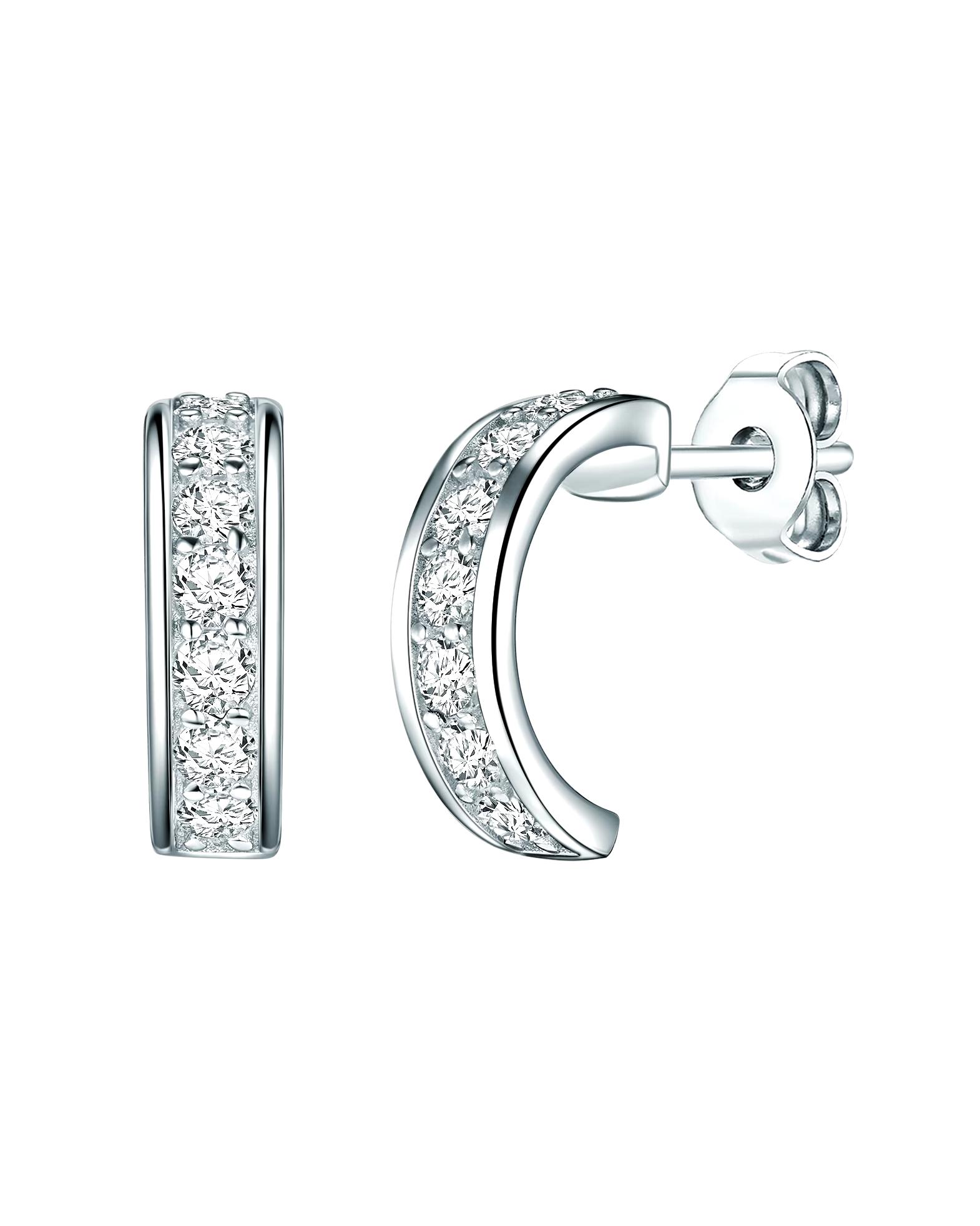 Rafaela Donata hoop earrings sterling silver zirconia in silver
