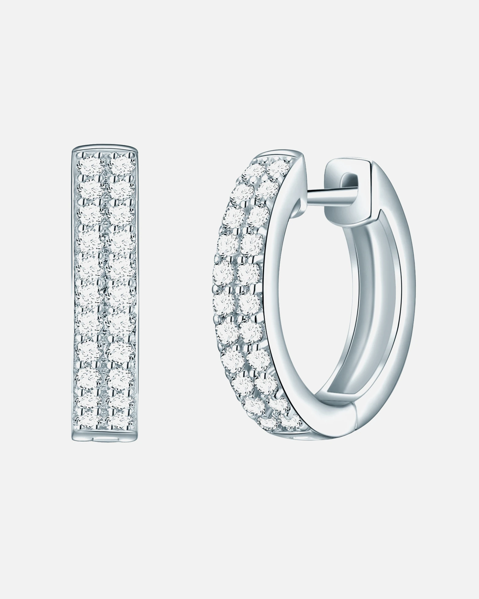 Rafaela Donata hoop earrings sterling silver zirconia in silver