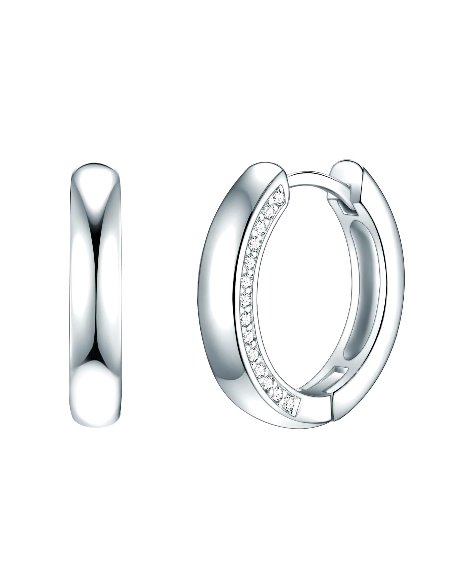 Rafaela Donata hoop earrings sterling silver zirconia in silver