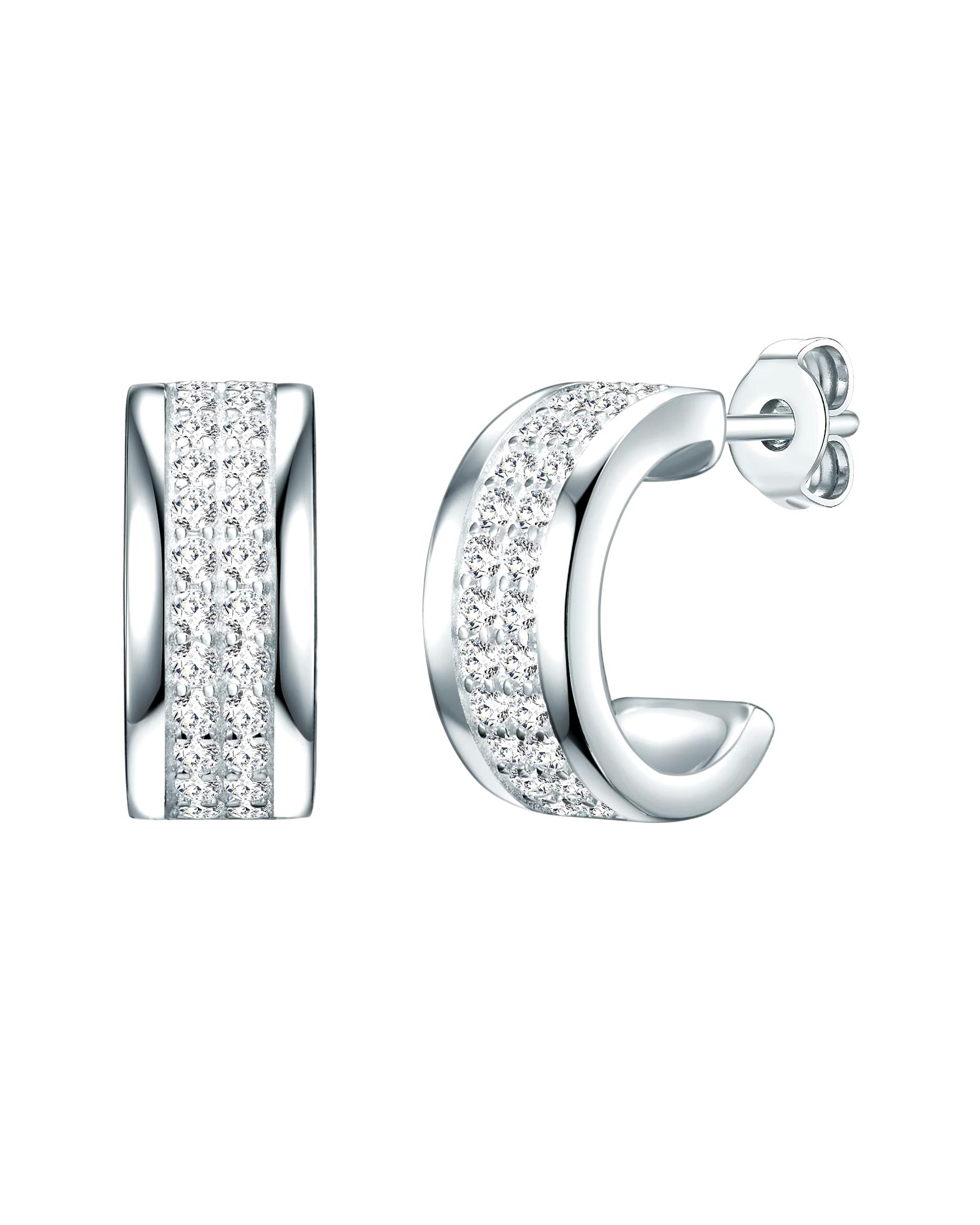 Rafaela Donata earring hoop earrings sterling silver zirconia in silver