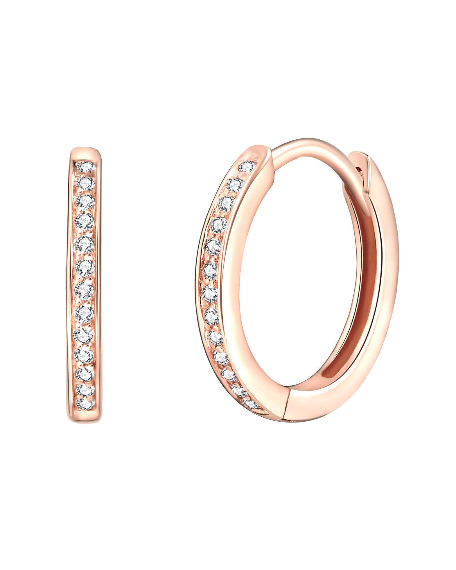 Rafaela Donata earring hoop earrings sterling silver zirconia in silver