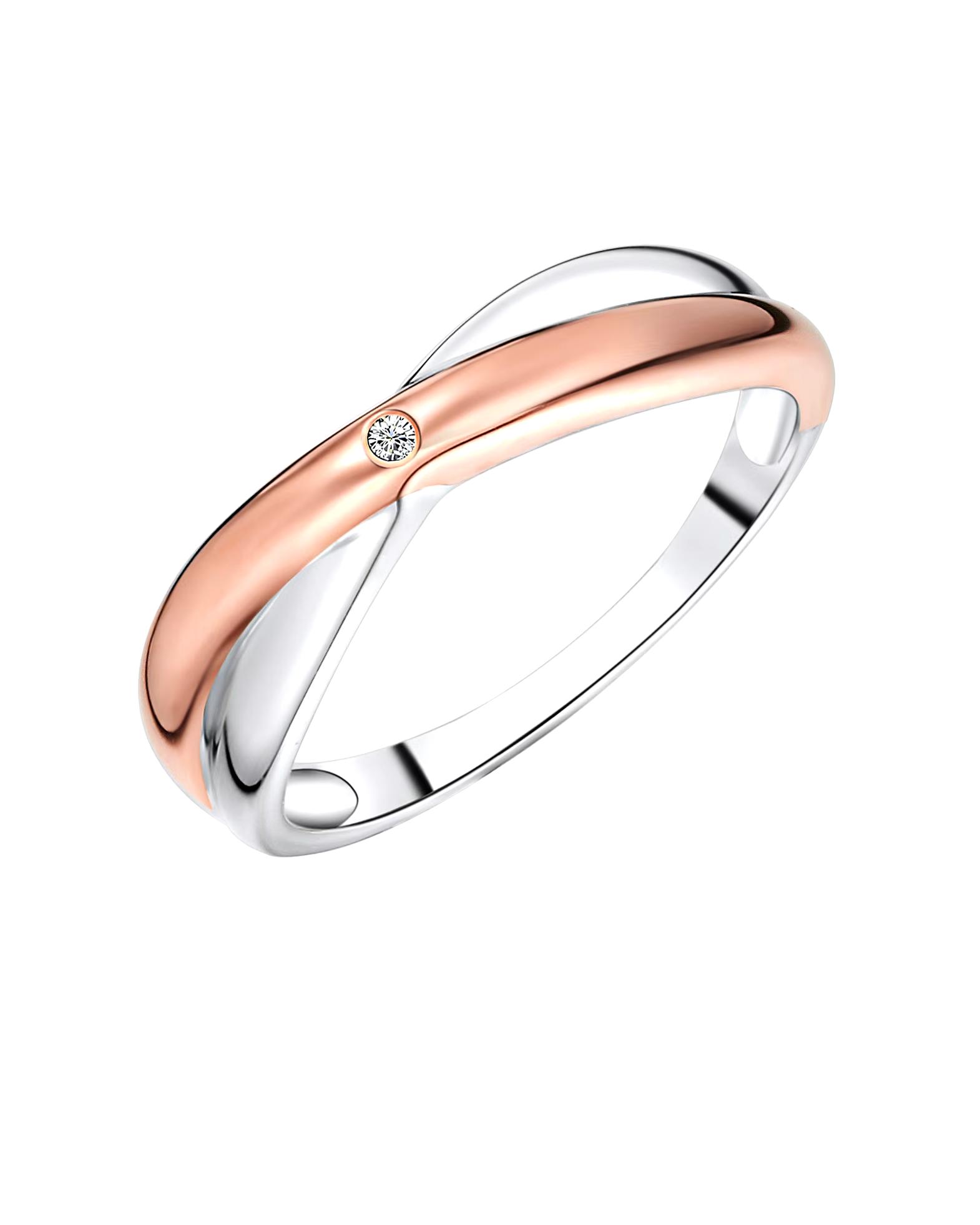 Rafaela Donata Ring Diamond Ring Sterling Silver Diamond in Silver/Rose Gold