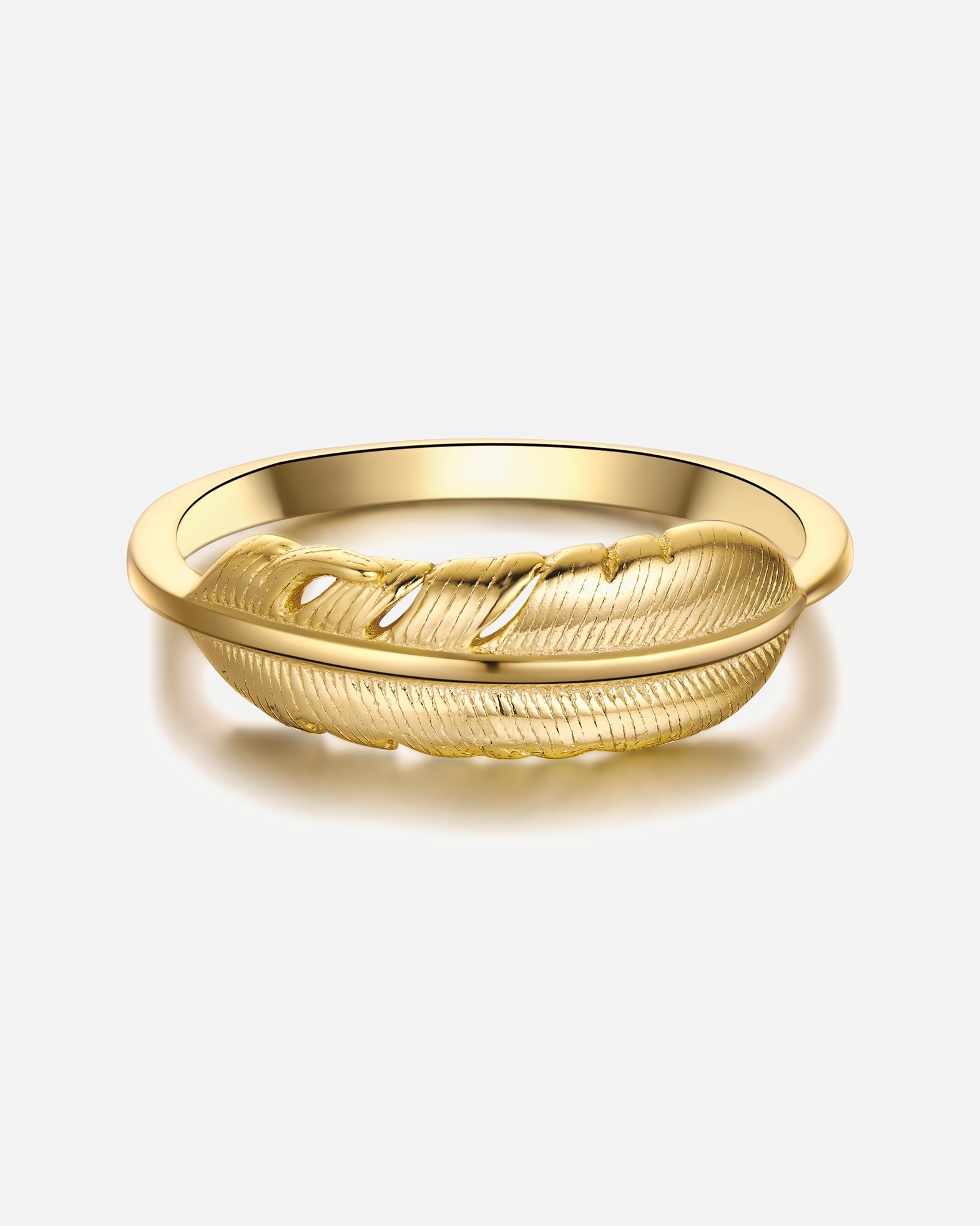 Rafaela Donata ring necklace feather made of sterling silver in silver with zirconia