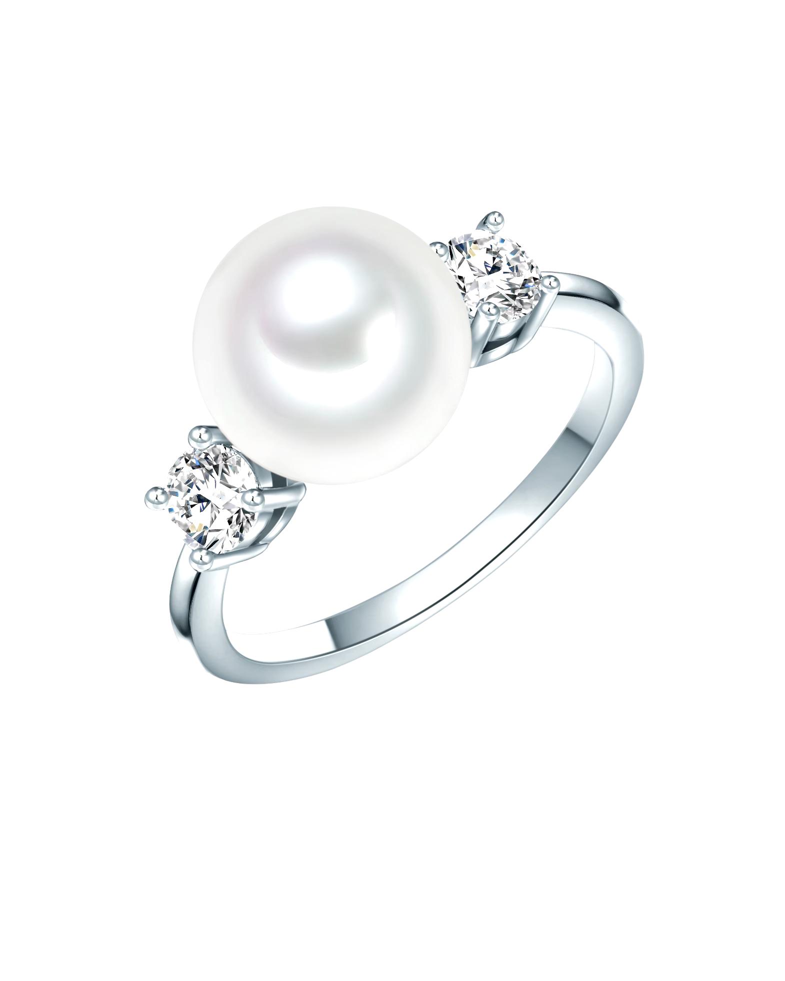 Rafaela Donata Ring Pearl Ring Sterling Silver Zirconia Shell Pearl in Silver