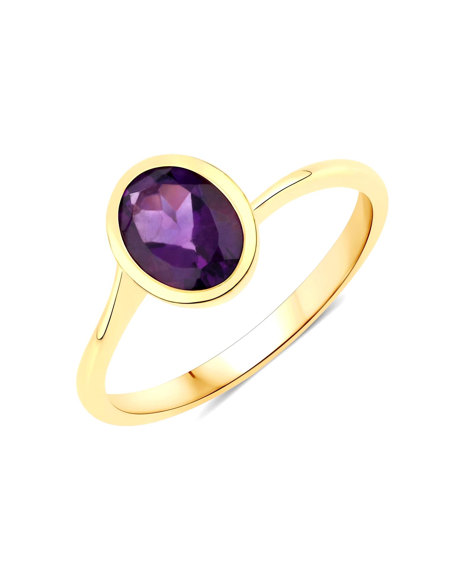 Rafaela Donata Ring Ring Sterling Silver Amethyst in Yellow Gold