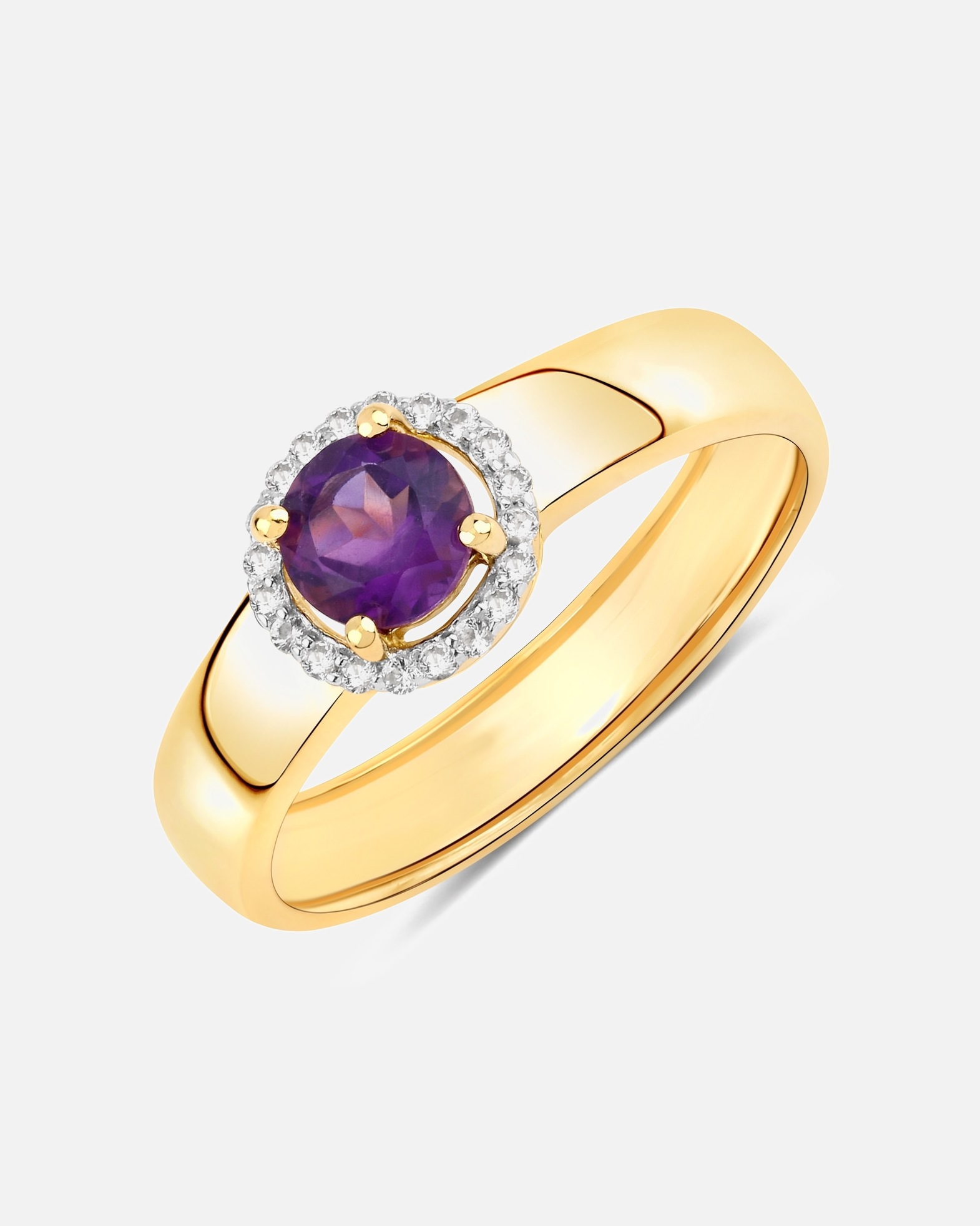 Rafaela Donata Ring Ring Sterling Silver Amethyst in Yellow Gold