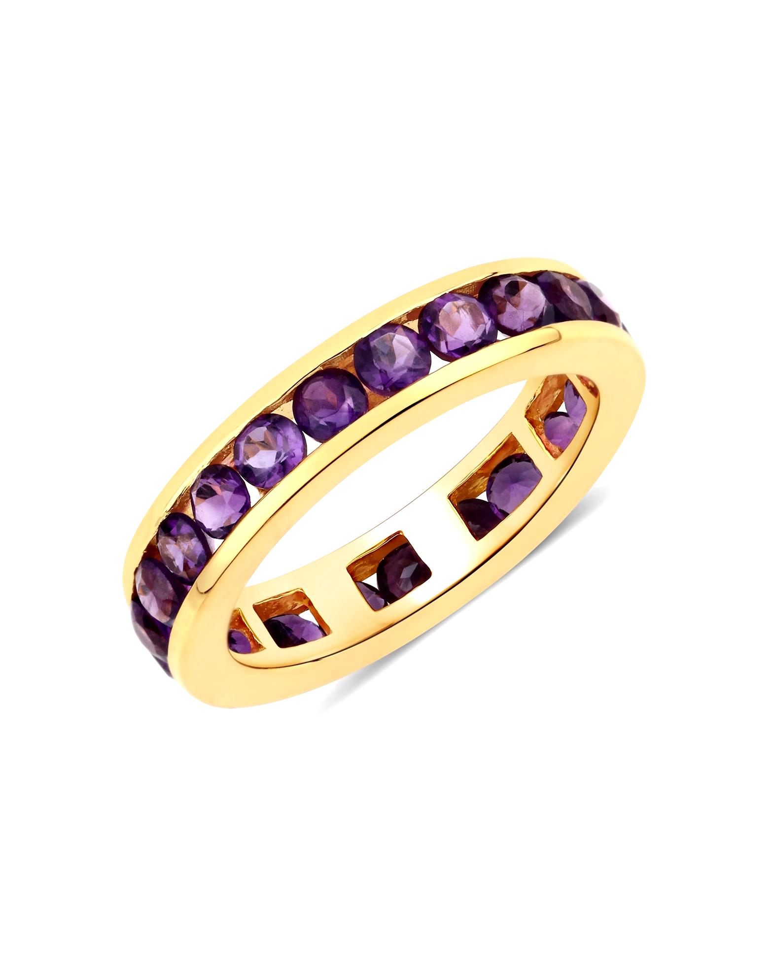 Rafaela Donata Ring Ring Sterling Silver Amethyst in Yellow Gold