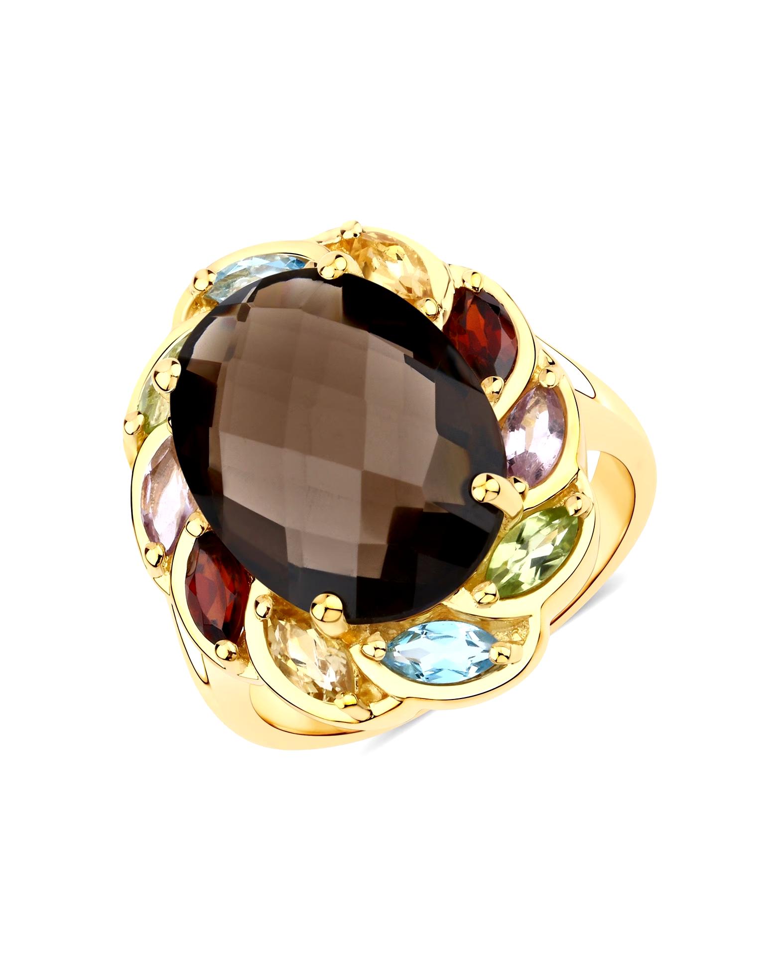 Rafaela Donata Ring Ring Sterling Silver Smoky Quartz in Yellow Gold