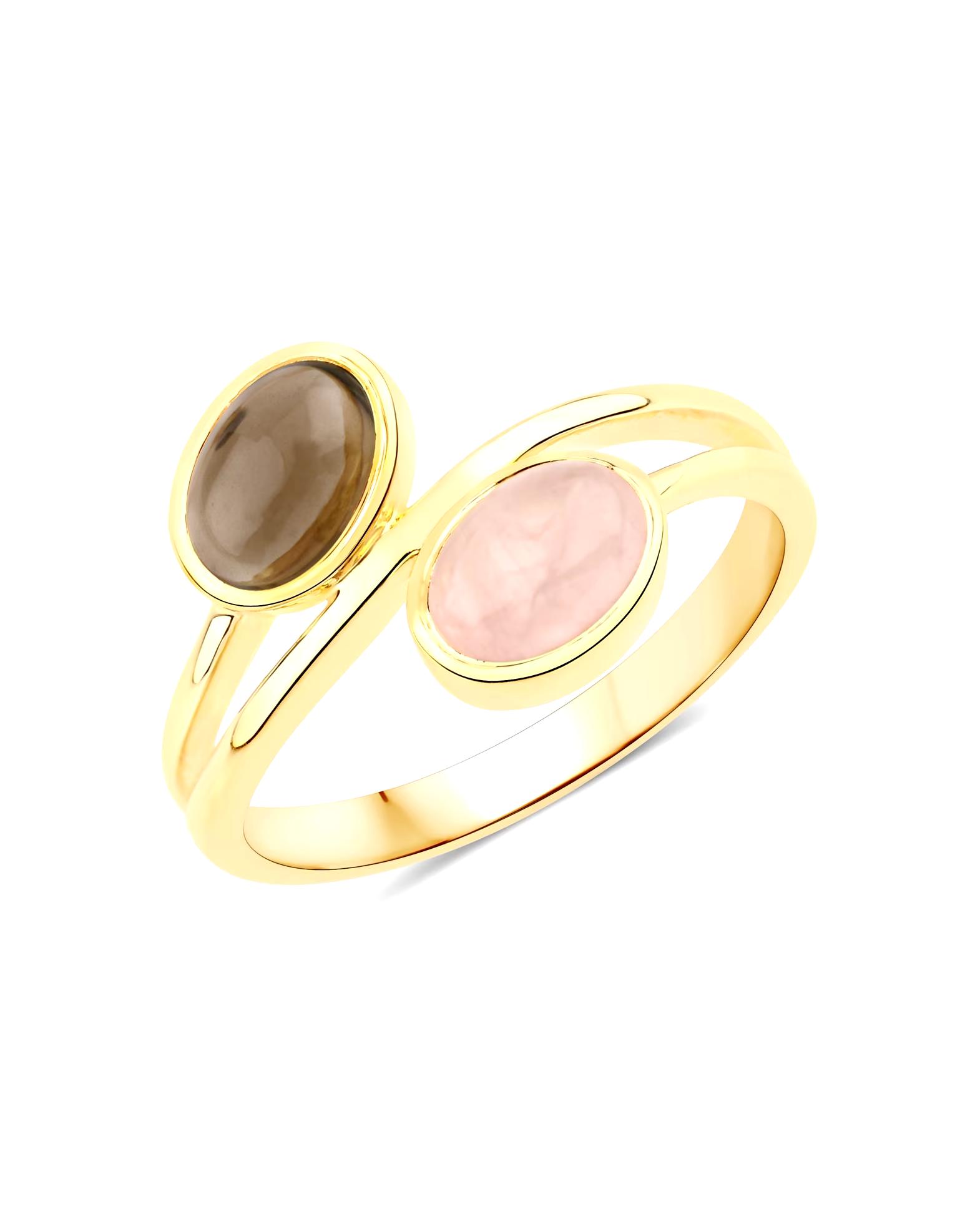 Rafaela Donata Ring Ring Sterling Silver Rose Quartz in Yellow Gold