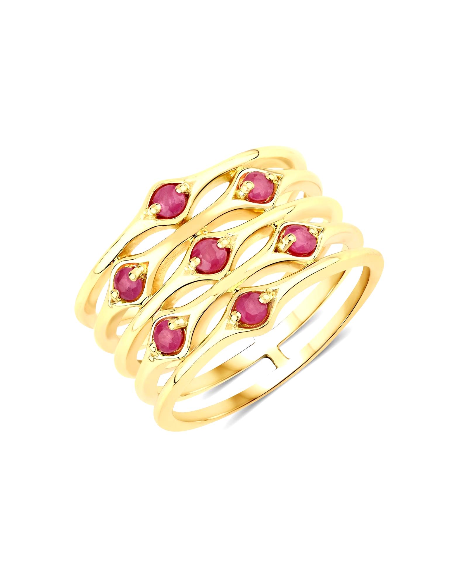 Rafaela Donata Ring Ring Sterling Silver Ruby in Yellow Gold