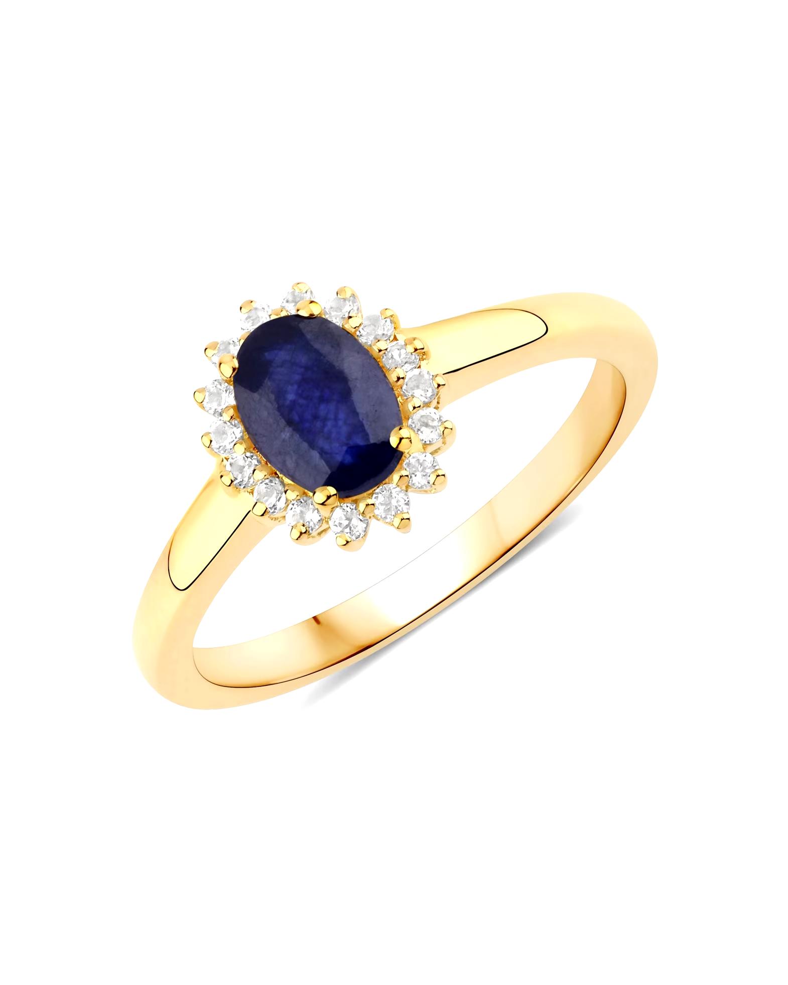 Rafaela Donata Ring Ring Sterling Silver Sapphire (glass filled) in Yellow Gold