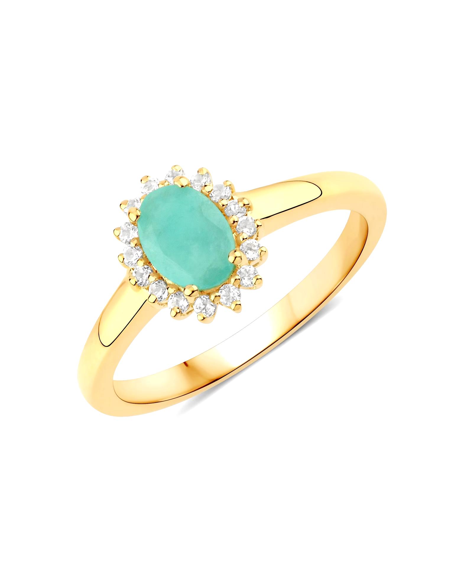Rafaela Donata Ring Ring Sterling Silver Emerald in Yellow Gold