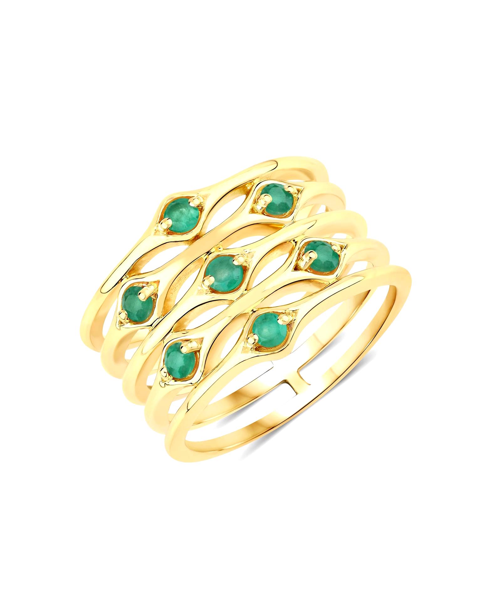 Rafaela Donata Ring Ring Sterling Silver Emerald in Yellow Gold