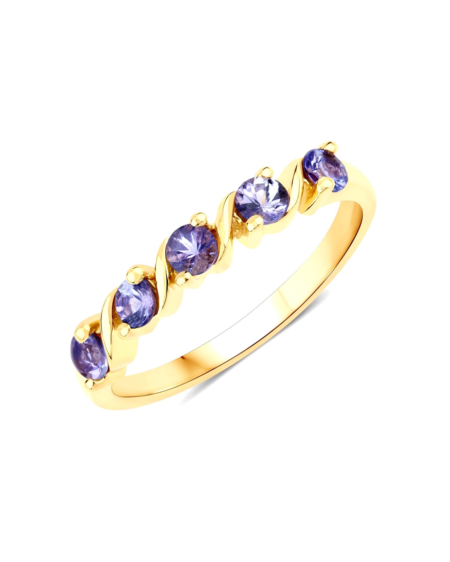 Rafaela Donata Ring Ring Sterling Silver Tanzanite in Yellow Gold
