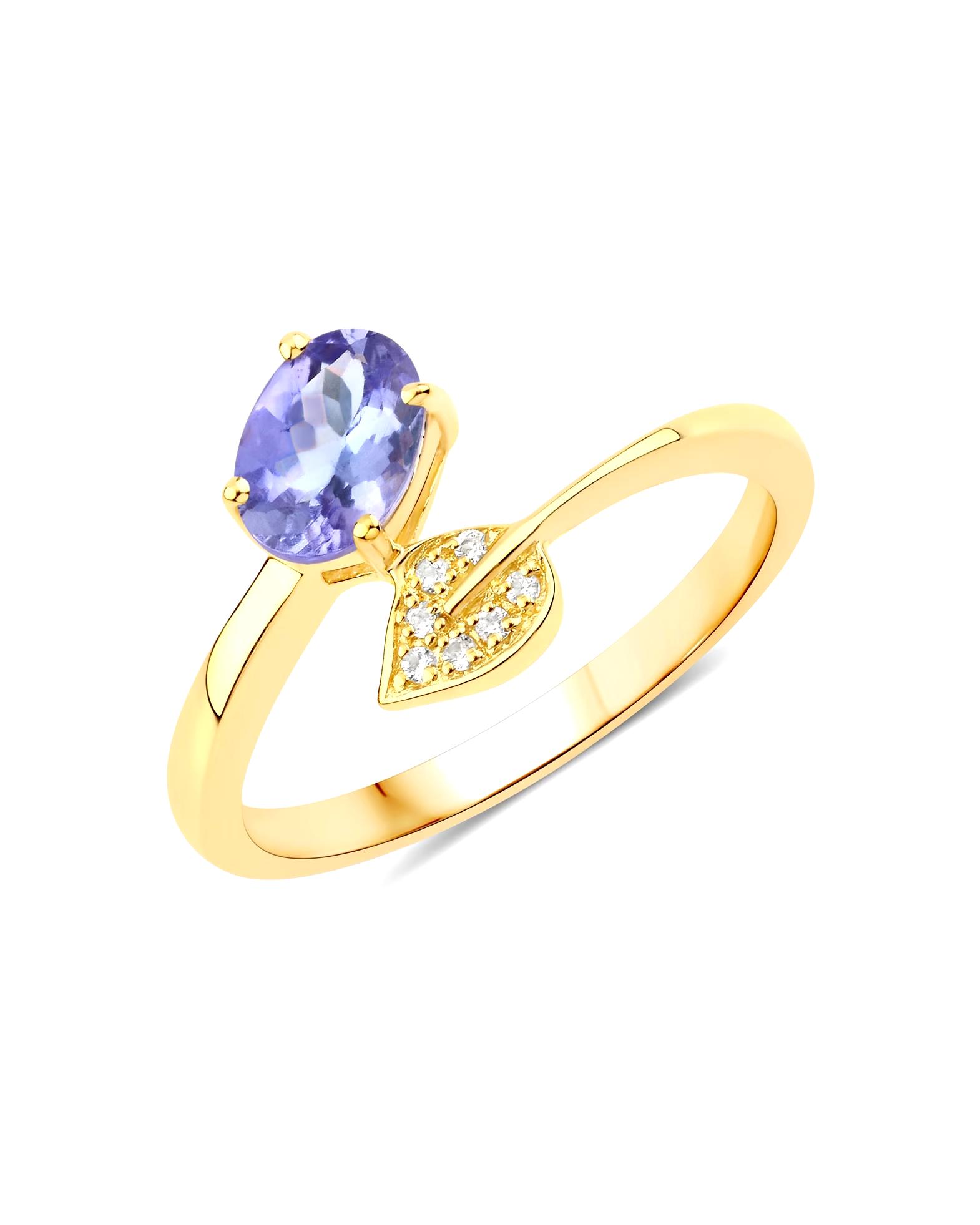 Rafaela Donata Ring Ring Sterling Silver Tanzanite in Yellow Gold