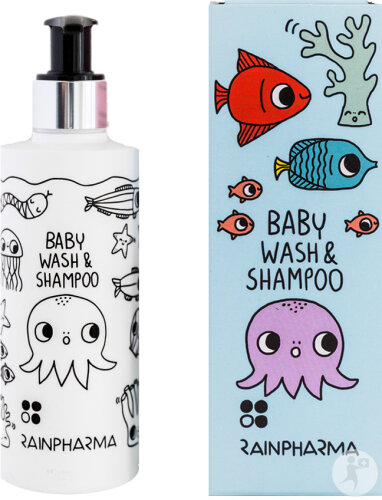 RainPharma Baby Wash & Shampoo Natural Baby Wash Gel X Eva Mouton Pump Bottle 200ml