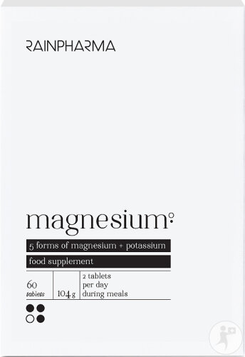 Restaxil RainPharma Magnesium Premium Dietary Supplement with Five Active Forms + Potassium 60 Tablets