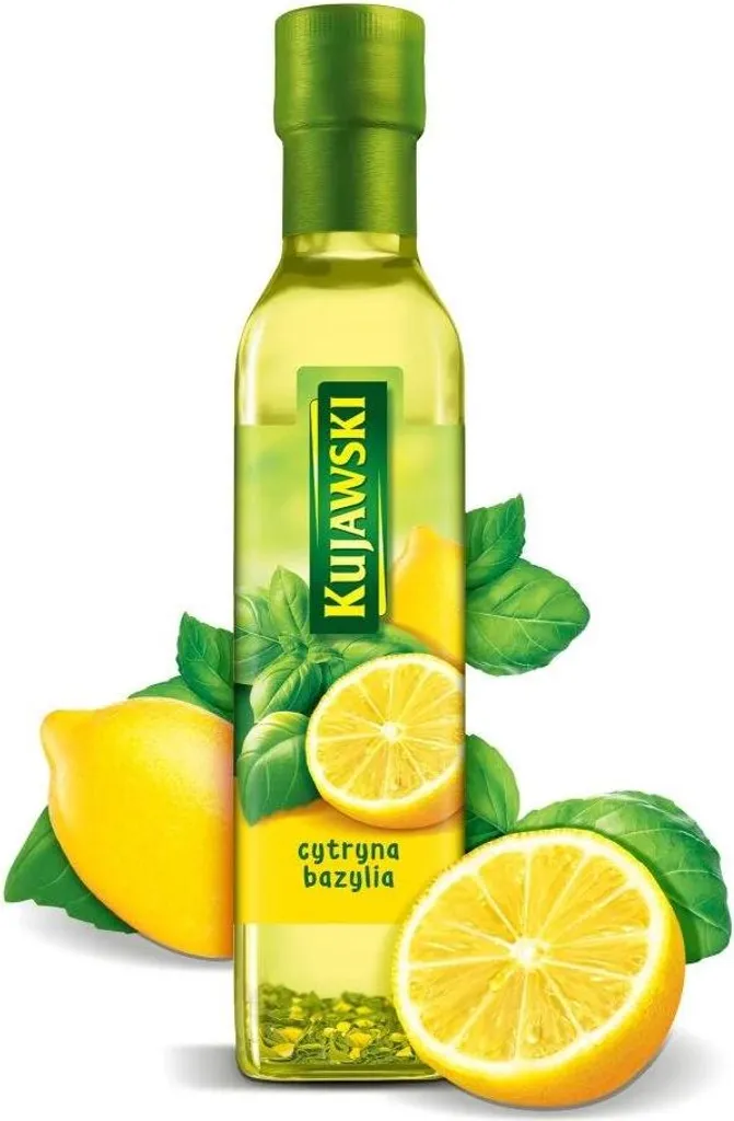 Rapeseed oil with lemon & basil 250ml - Infused oil for salads - Kujawski oil 250 ml