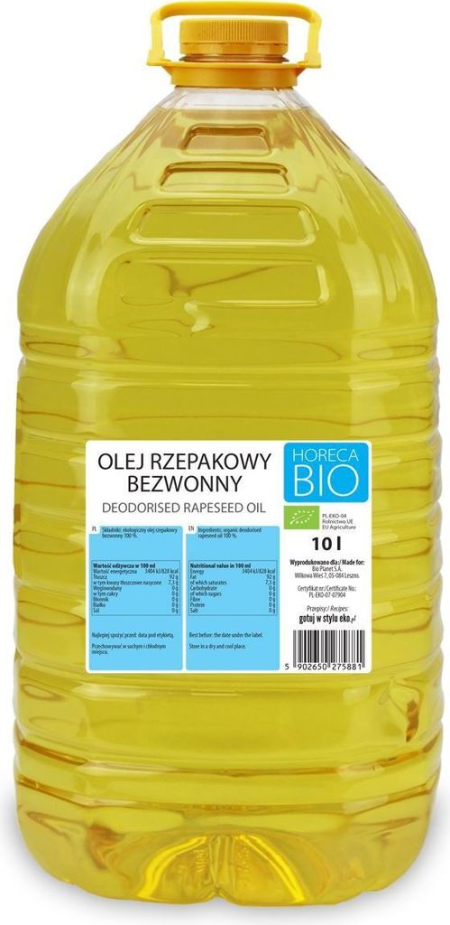 HORECA BIO Rapeseed Oil for Cooking and Frying 10 L - Horeca