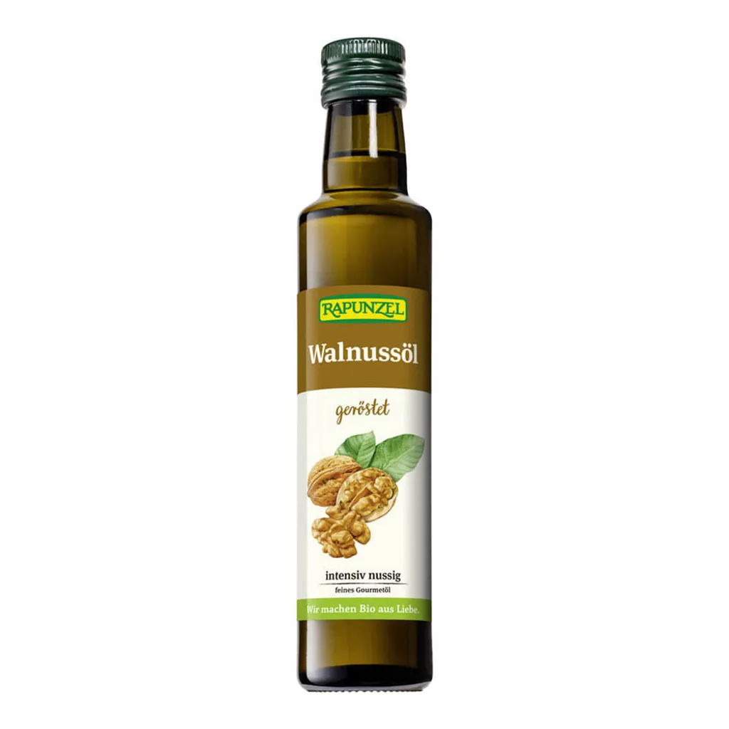 Rapunzel 1001750, Walnut Oil, 250 ml, Glass Bottle, Baking, Salad, Roasted Walnut Oil*, Protect from light and heat. 250 ml