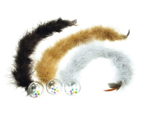 Karlie Rattle ball with feather tail 45 cm random color selection