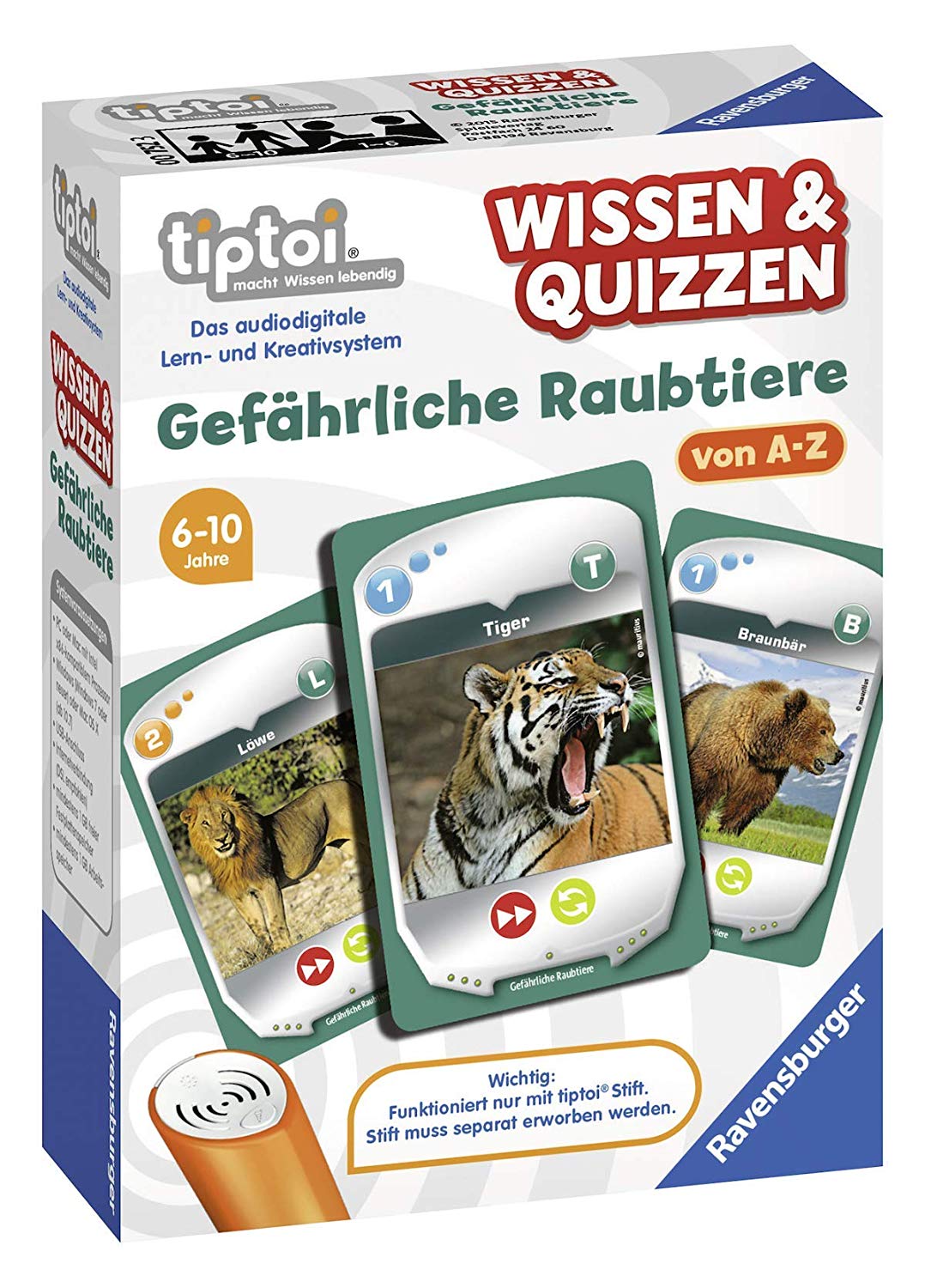 Ravensburger 00752 – Tiptoi Knowledge & Quizzen – Dangerous Predator Game