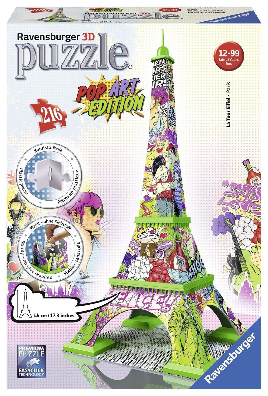 Ravensburger D Puzzle Eiffel Tower Pop Art Edition Bunt