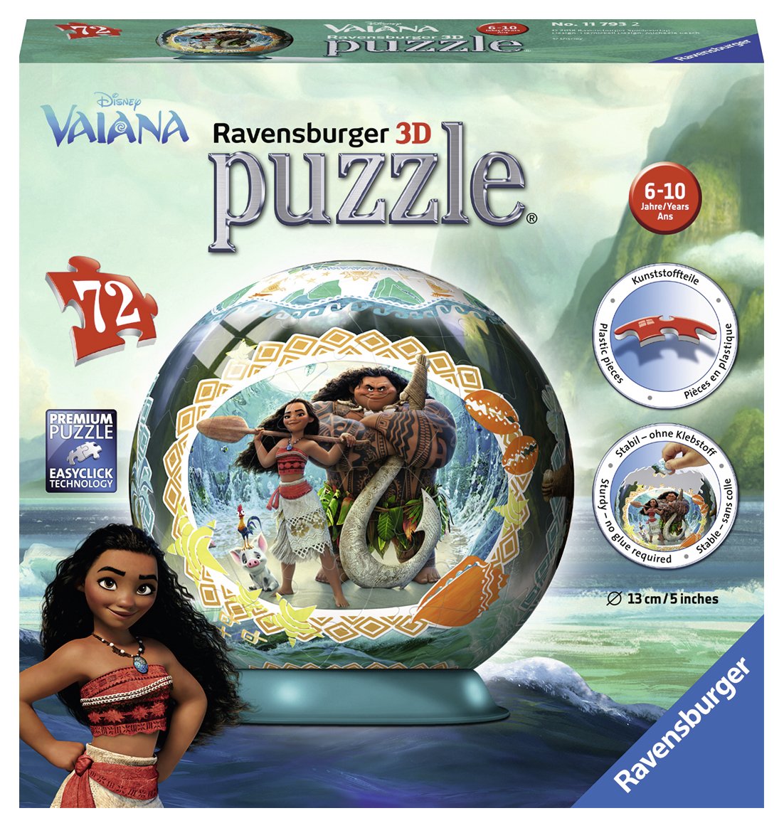 Ravensburger – Puzzle 3D Vaiana 72 Pieces (11793