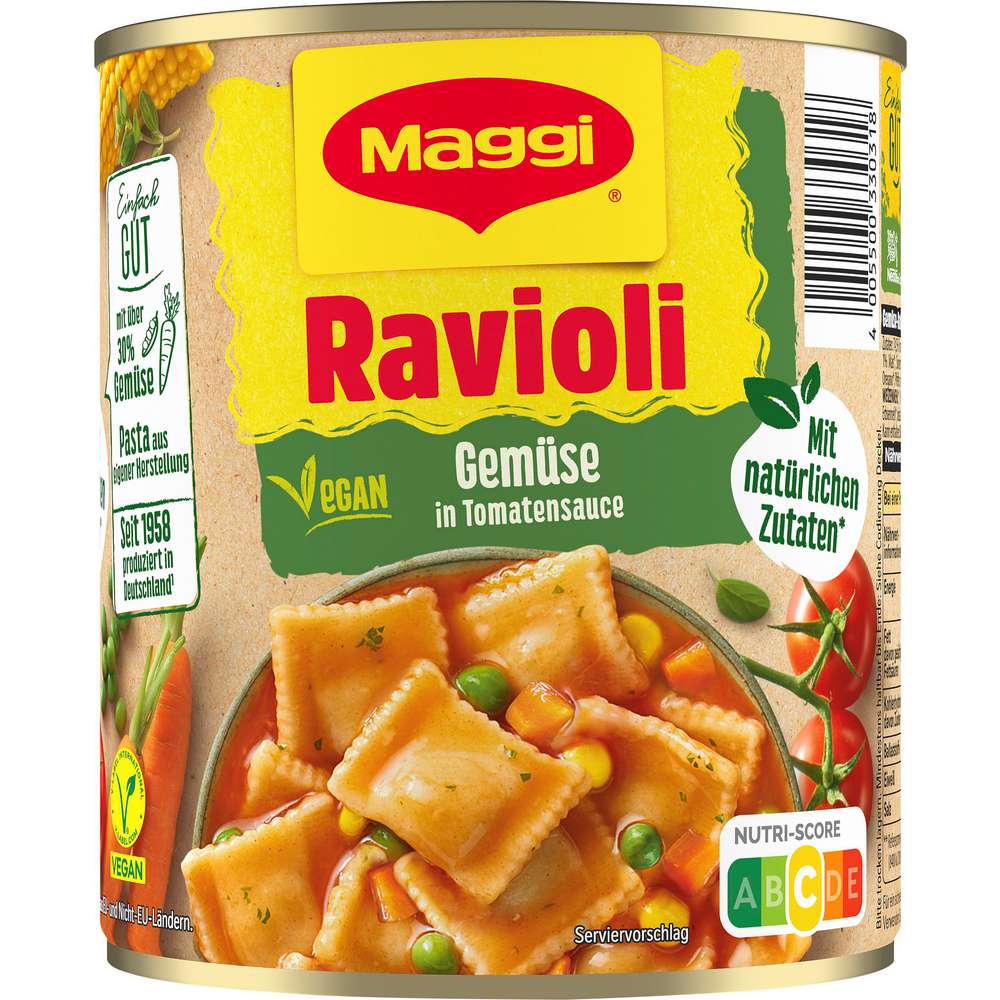 Maggi Ravioli, Gemüse
