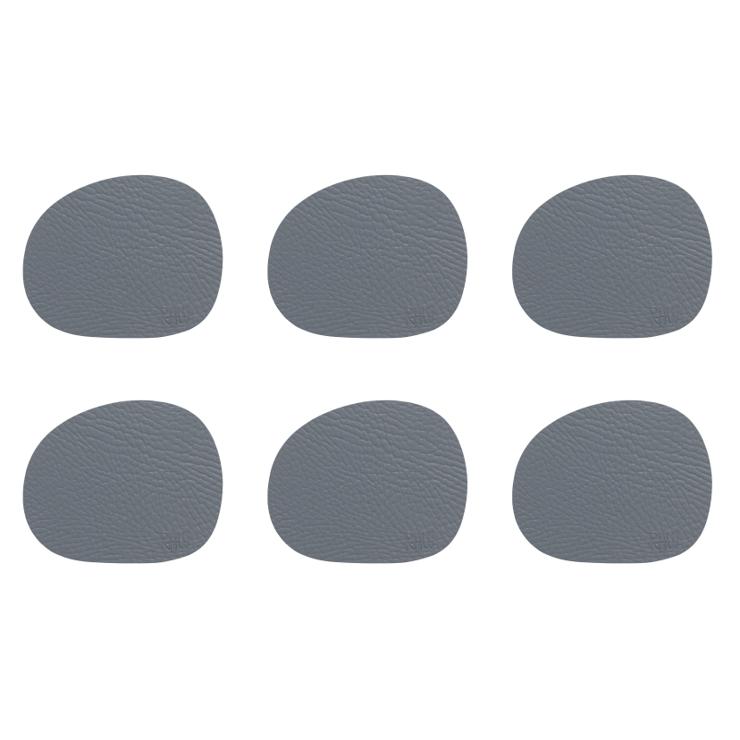 aida Raw Glass Coasters Leather 6-Pack