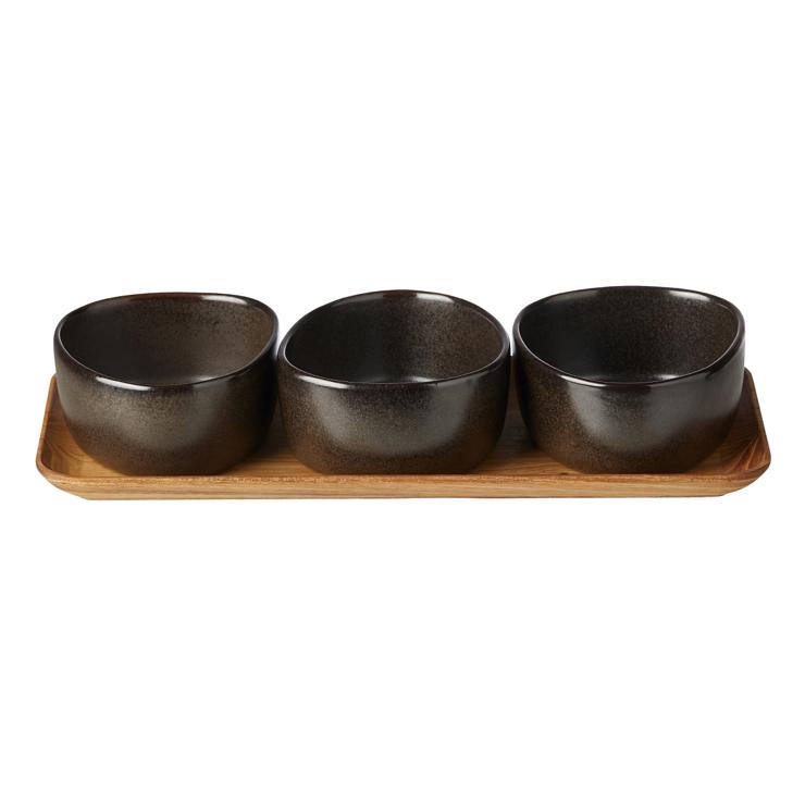 aida RAW Organic scarf set with wooden tray