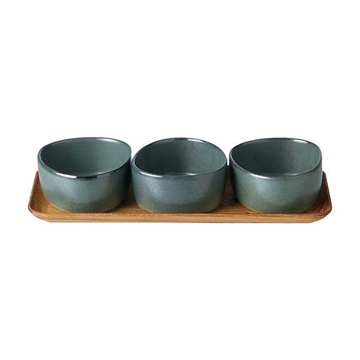 aida RAW Organic scarf set with wooden tray