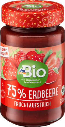dmBio Fruit spread strawberry 75%, 250 g
