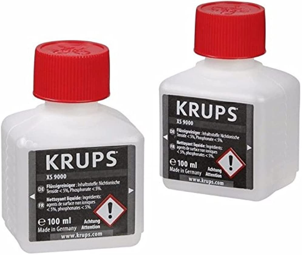 Krups XS9000 Liquid Cleaner for Fully Automatic Coffee Machines with Milk System Pack of 2