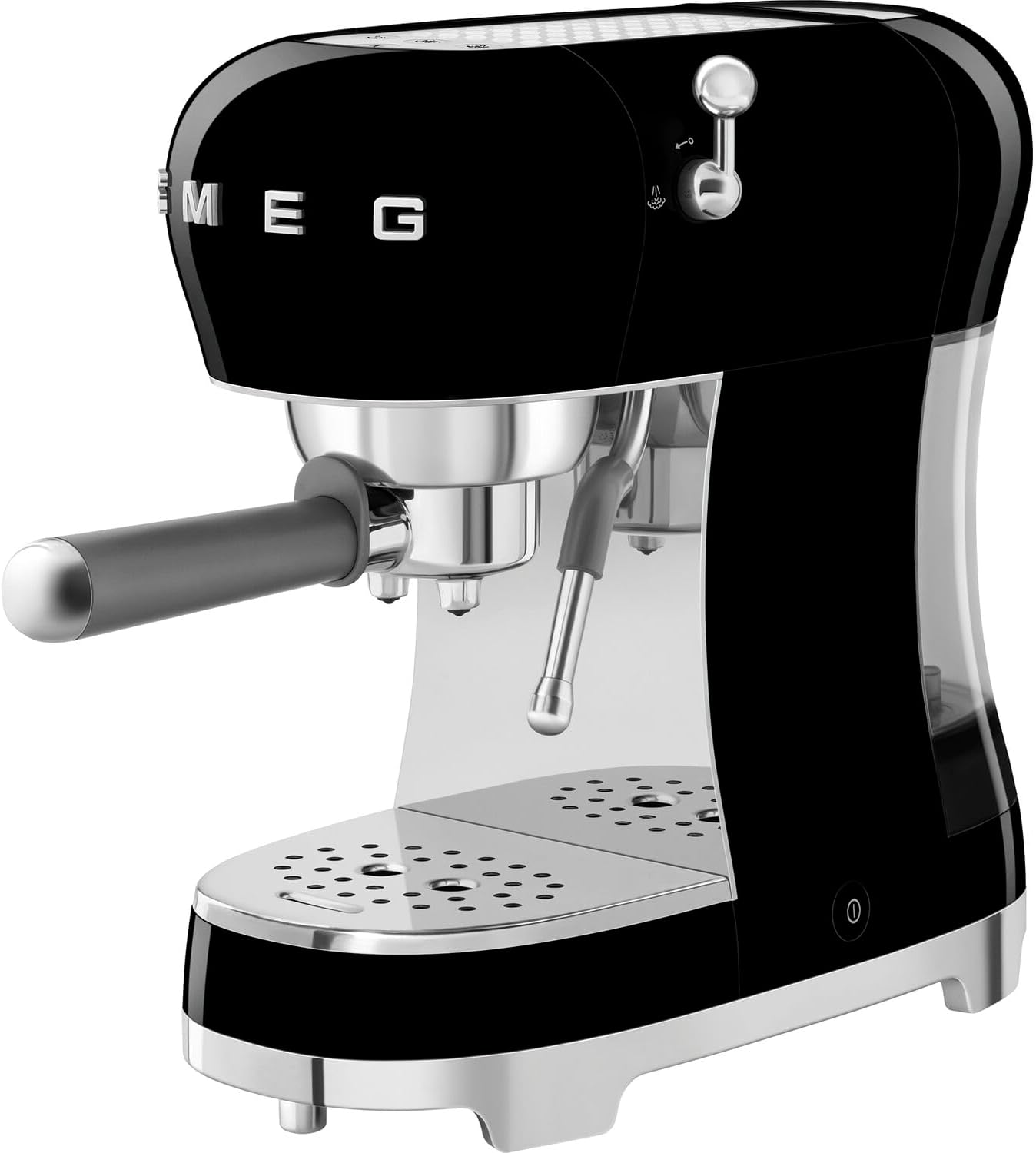 Smeg, ECF02BLEU Espresso Coffee Machine, Cappuccino Steam Function, Thermoblock, Large Cup Housing and Double Coffee Function, 1 L Water Tank, User-friendly Operating System, 1350 W, Black