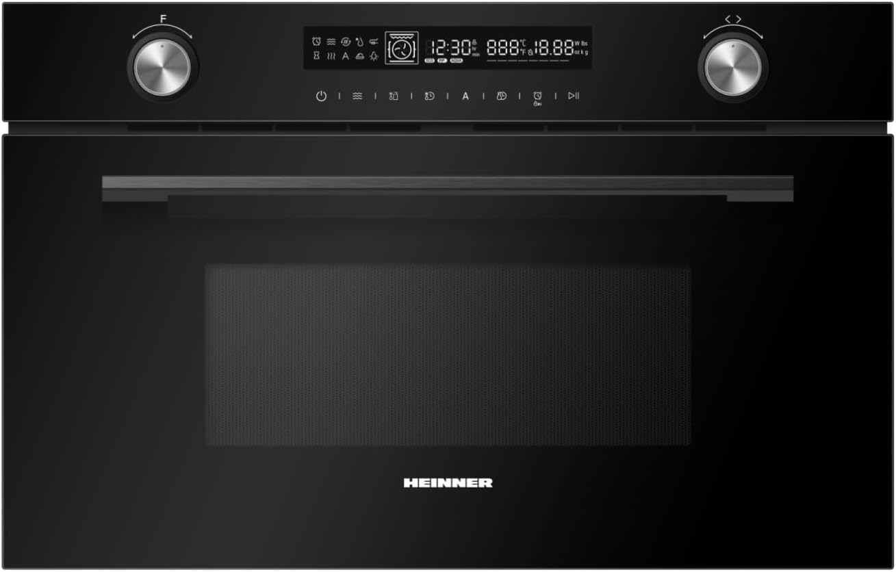 HEINNER Store HEINNER HMW‑MDBI34CTBK Built-In Microwave Oven with Grill & Convection (34 L), Powerful 900 W Microwave, 1100 W Grill, Convection Function for Even