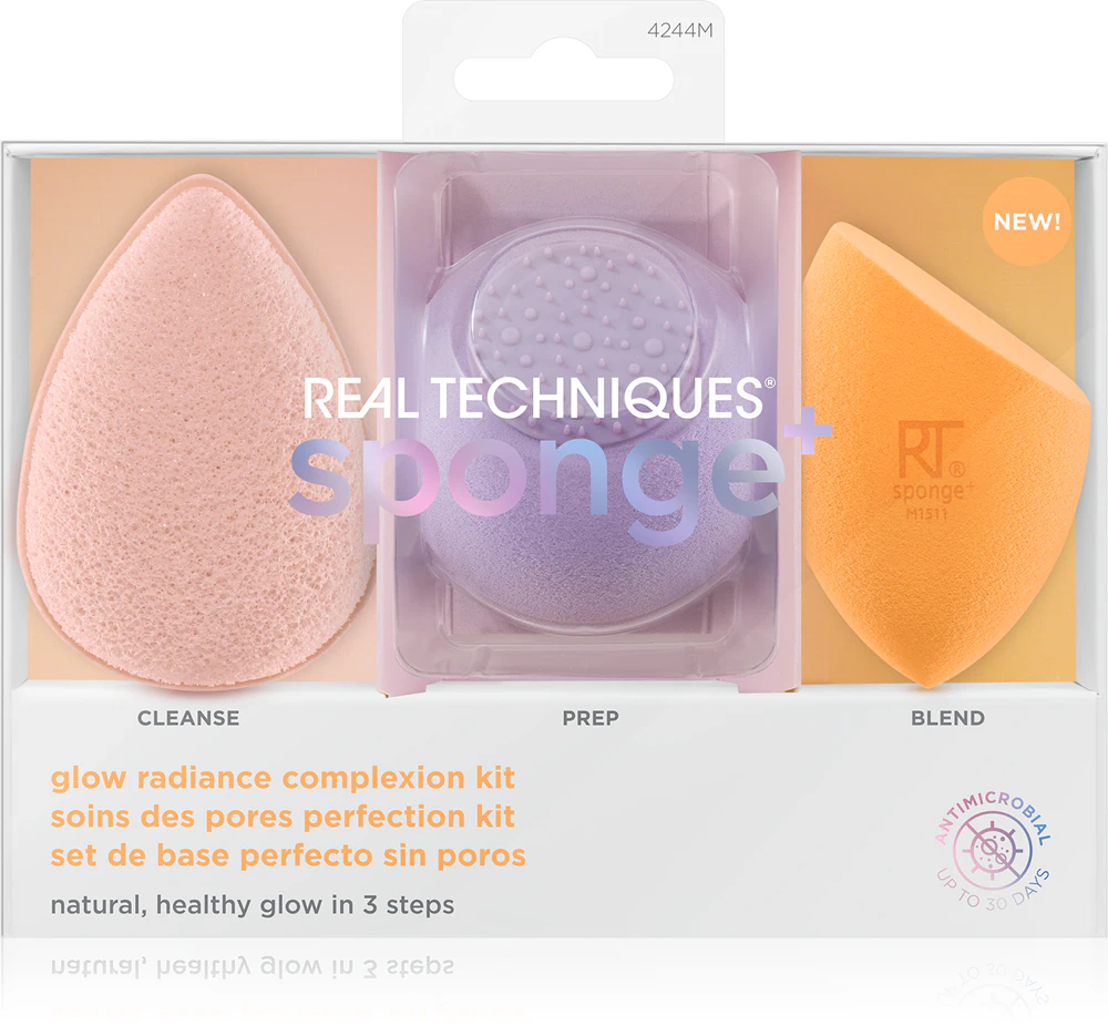 Real Techniques Sponge+ Glow Radiance Set with applicators (for a perfect look)
