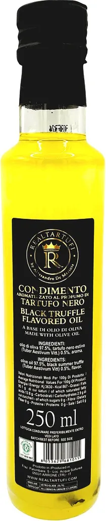 Win2Win Tech RealTartufi - Olive Oil with Black Truffle 250 ml - Italian Truffle Oil for Pasta, Meat, Pizza, Salads 250 ml