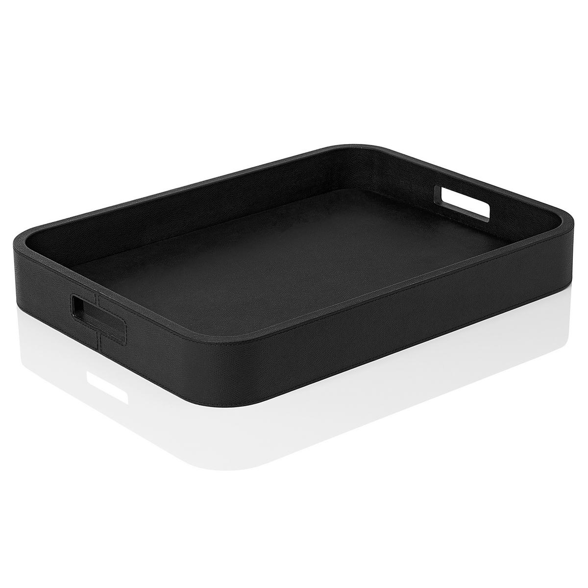 Rectangular tray Polo, with handles, 47.5 x 35 cm, black by GioBagnara