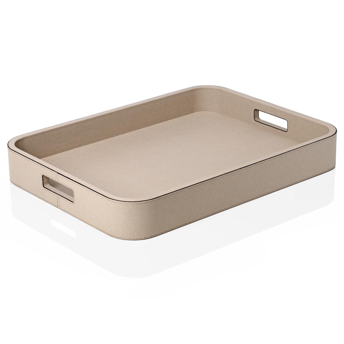 Rectangular tray Polo, with handles, 47.5 x 35 cm, stone by GioBagnara