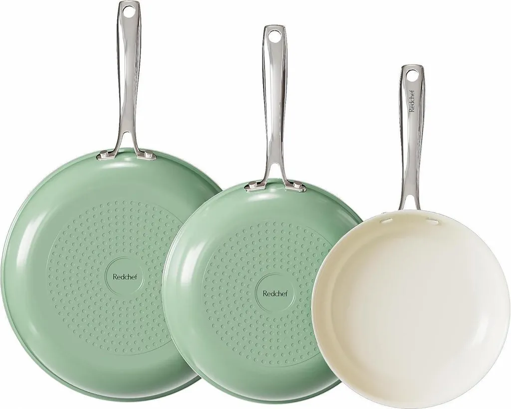sonstige Redchef Ceramic Frying Pan Set Induction 20/24/28 cm Green Ceramic Pans