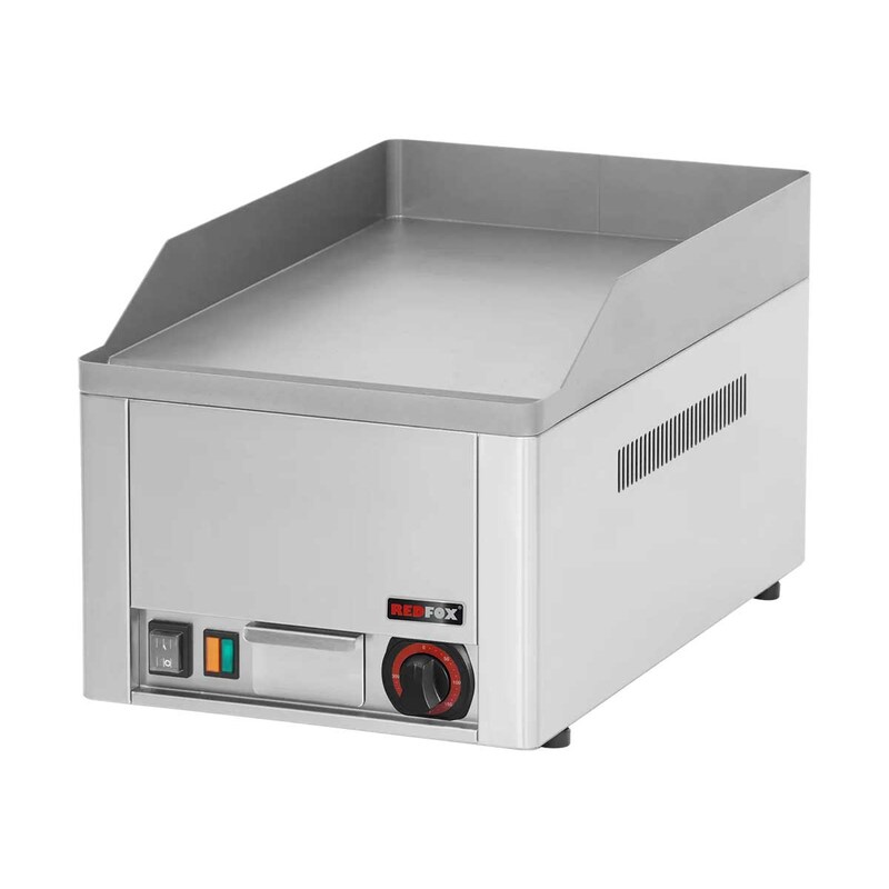Redfox FTH 30 E, electric griddle, smooth grilling surface, countertop unit, 230V 3kW, WDH 328 x a 541 x 285 mm
