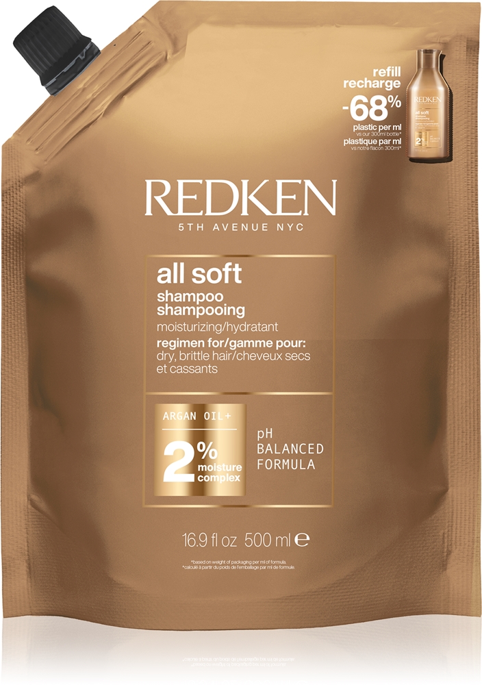 Redken All Soft Shampoo with nourishing effect for dry and brittle hair