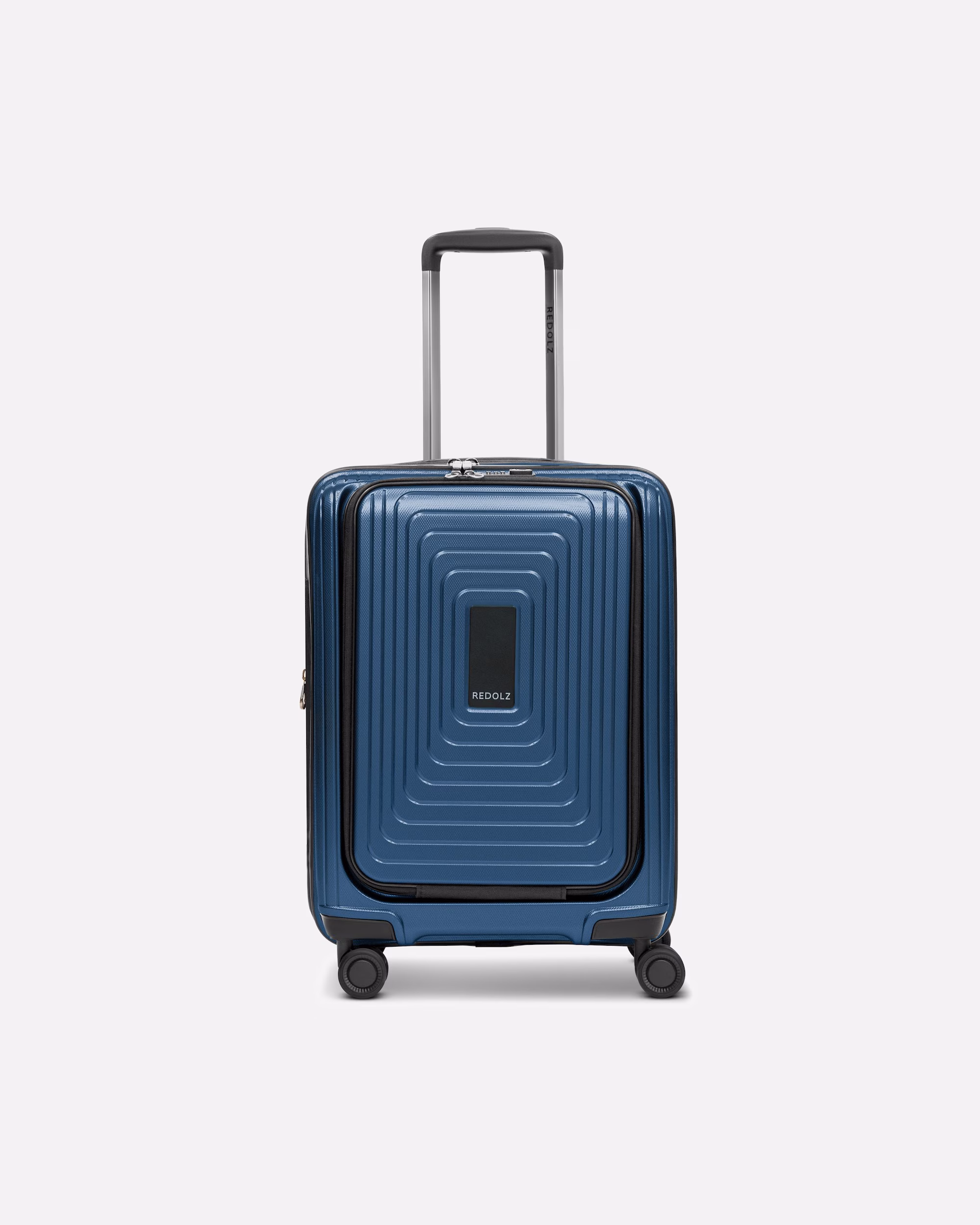 Redolz hand luggage suitcase Essentials 14 4 wheels cabin trolley S 55 cm laptop compartment with expansion fold dark blue metallic